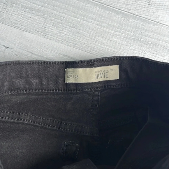 Topshop Jamie Moto/Petite Black Denim Skinny Jeans Size W26 L28 - Picture 5 of 5